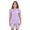 Girls summer pajama set Lilac t-shirt + Floral shorts